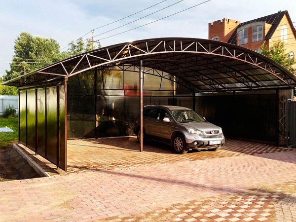 МЕТАЛЛИЧЕСКИЙ НАВЕС ДЛЯ ДВУХ АВТО — Металлические навесы в Москве